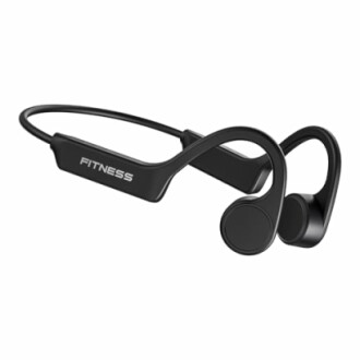 Bone conduction headphones with black frame and earpieces.