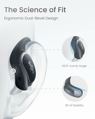 Ergonomic earbud with dual-bevel design for comfort and stability.