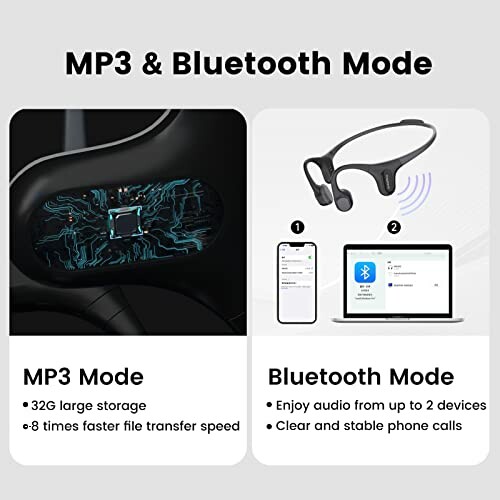Comparison of MP3 and Bluetooth mode features.
