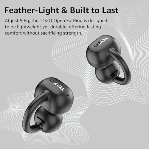 TOZO OpenEarRing wireless earbuds with lightweight design.