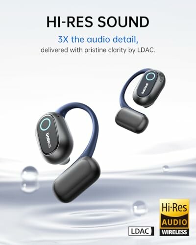 Wireless earbuds featuring Hi-Res sound and LDAC technology.